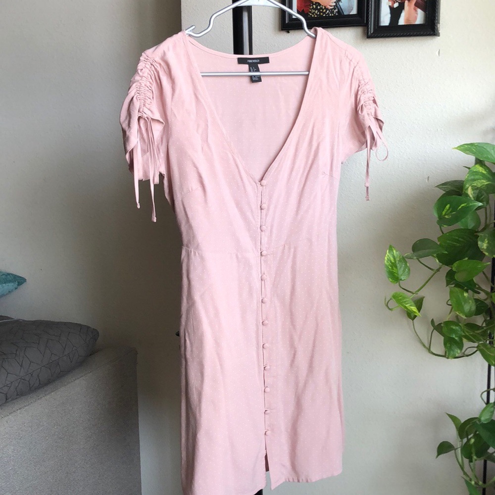 Forever 21 pink polka dot dress